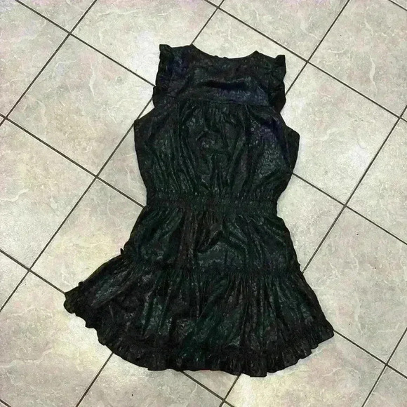 The Impeccable Pig Black Sleeveless Elastic Waist Mini Dress size Small - Picture 2 of 6